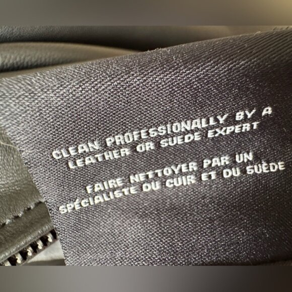 NWOT Cole Haan XL Single Breasted Wing Collar Lambskin Leather Jacket, Black - Picture 5 of 8